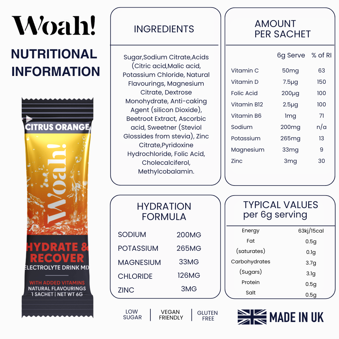 Woah! Citrus Orange Electrolyte Drink Mix - 14 Sachets
