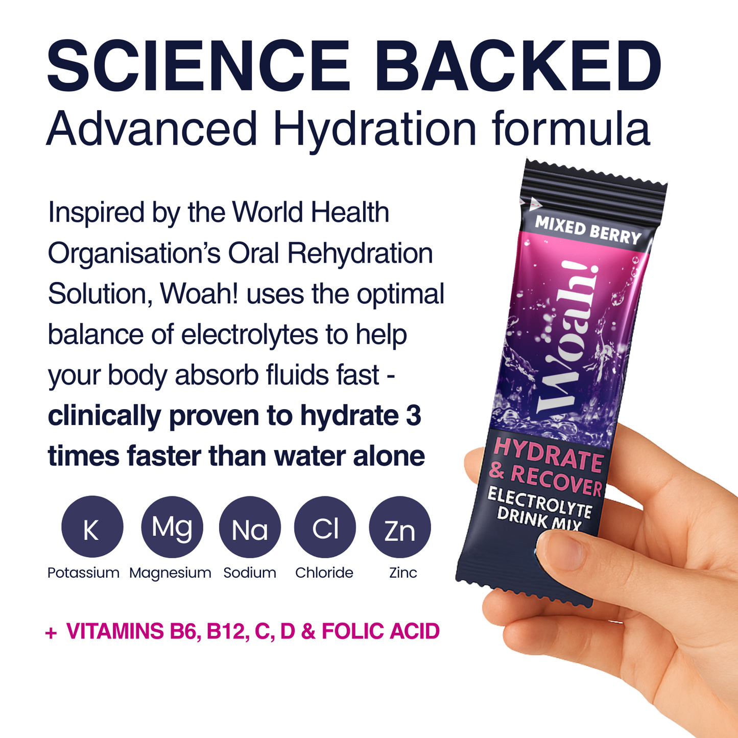 Woah! Mixed Berry Electrolyte Drink Mix - 6 Sachets