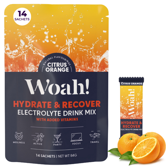 Woah Citrus/Orange Electrolyte Drink Mix - 14 Sachets