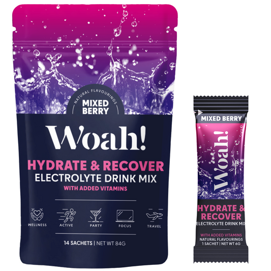 Woah! Mixed Berry Electrolyte Drink Mix -  6 Sachets